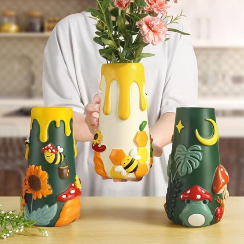 GUGUGO Cute Frog Garden Vase 8 Inch Purple Back