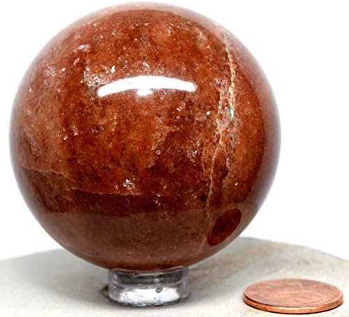 HQRP 52mm Golden Quartz Sphere with Stand