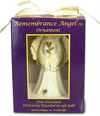 Angel Ornament - Porcelain with Gold Trim - 4 Inch Tall