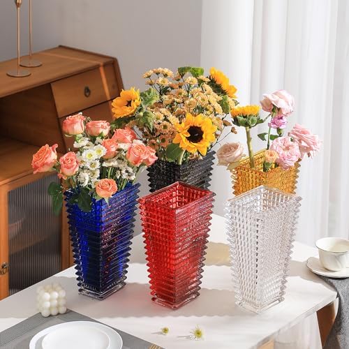 Crystal Vase 9 Inches Tall for Flowers and Decor