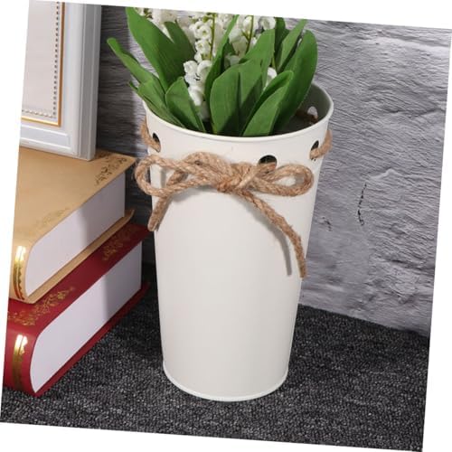 Cabilock Vintage Iron Bucket Flower Vase Decor