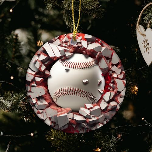 3D Baseball Christmas Tree Ornament Sport Gift for Fans