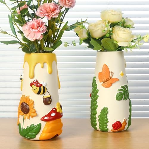 GUGUGO Cute Frog Garden Vase 8 Inch Purple Back