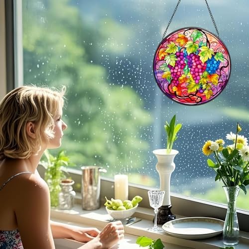 Stained Glass Window Hanging Suncatcher - Fruit Design 8 x 20cm