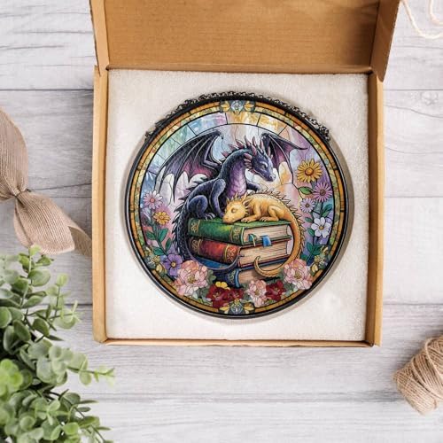 Fantasy Dragon Book Suncatcher - Gothic Decor