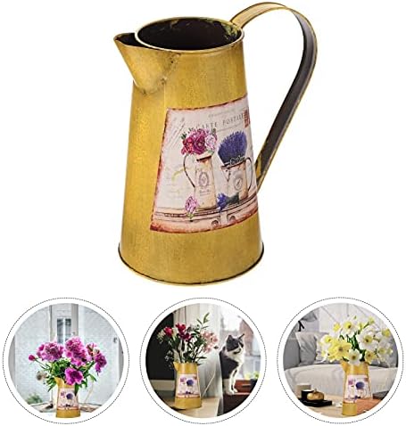 Cabilock Iron Jug Vase Yellow French Country Style