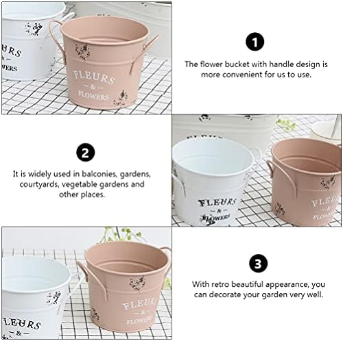 Cabilock Vintage Galvanized Metal Vase Decor