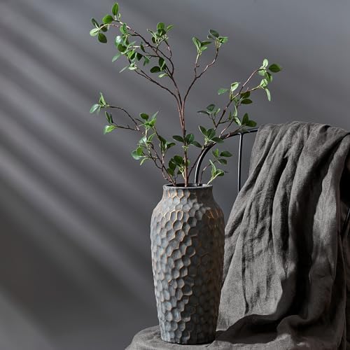 125 Inch Ceramic Rustic Antique Vase with Bronze Finish