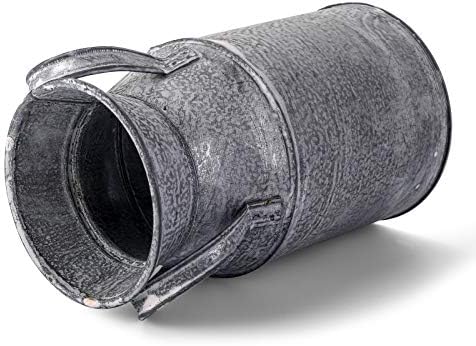 TOPZEA 2 Pack Galvanized Milk Can Vases