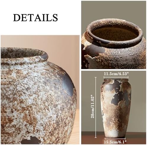 Smiletag Rustic Terracotta Vase for Home Decor