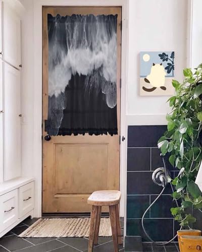 Summer Beach French Door Sheer Curtains 54W x 40L