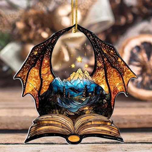 Book Dragon Ornament for Book Lovers and Fantasy Fans