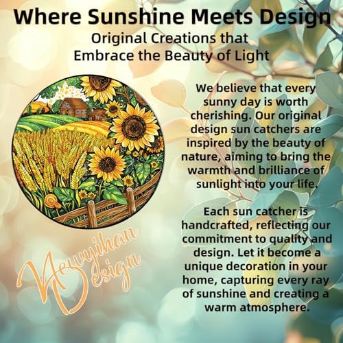 Stained Glass Window Suncatcher Farm Design