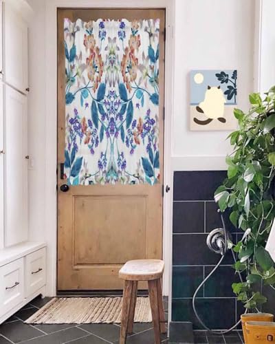 Elegant Door Curtains 54x40 Sheer Panel with Tiebacks