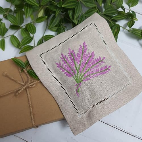 HCRAFT Hand Embroidered Lavender Sachet Bags Set of 3