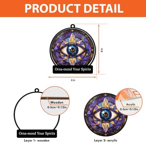 Evil Eye Christmas Ornament for Tree and Window Decor