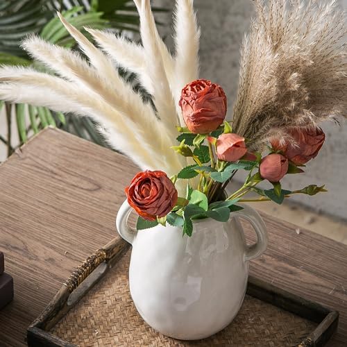 Kimdio White Ceramic Vase with Two Handles