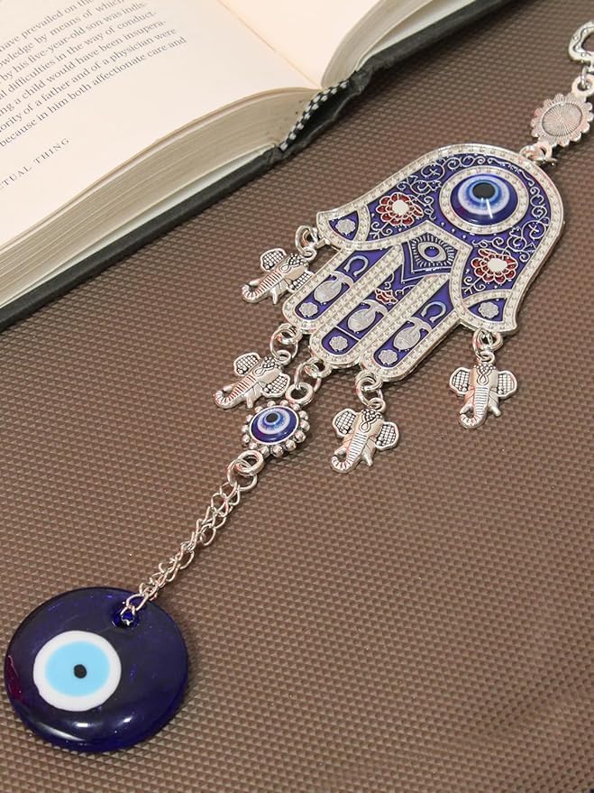 Generic 2 Pcs Blue Evil Eye Butterfly Hanging Ornament for Home and Car