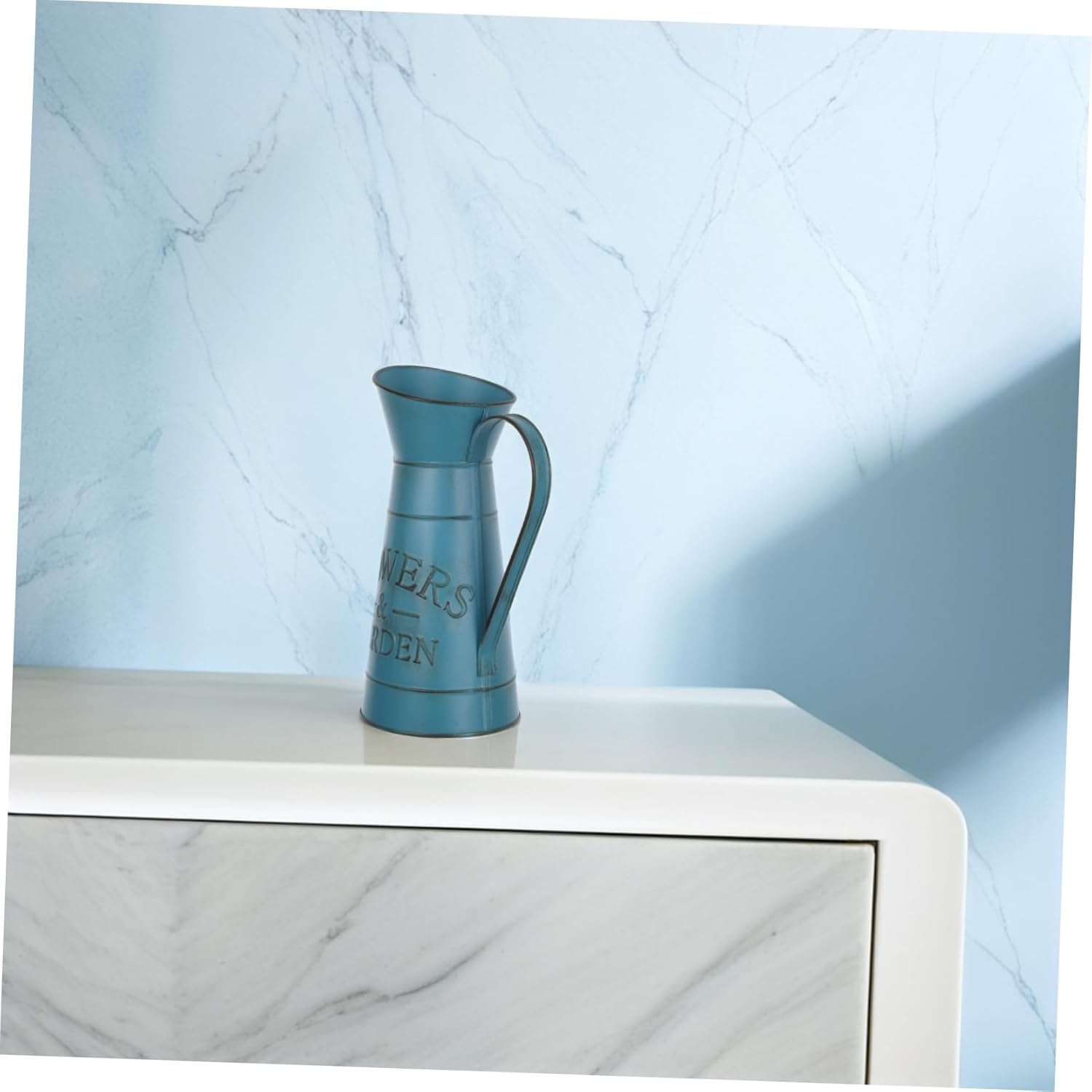 Hemoton Vintage Style Kettle Flower Vase Blue