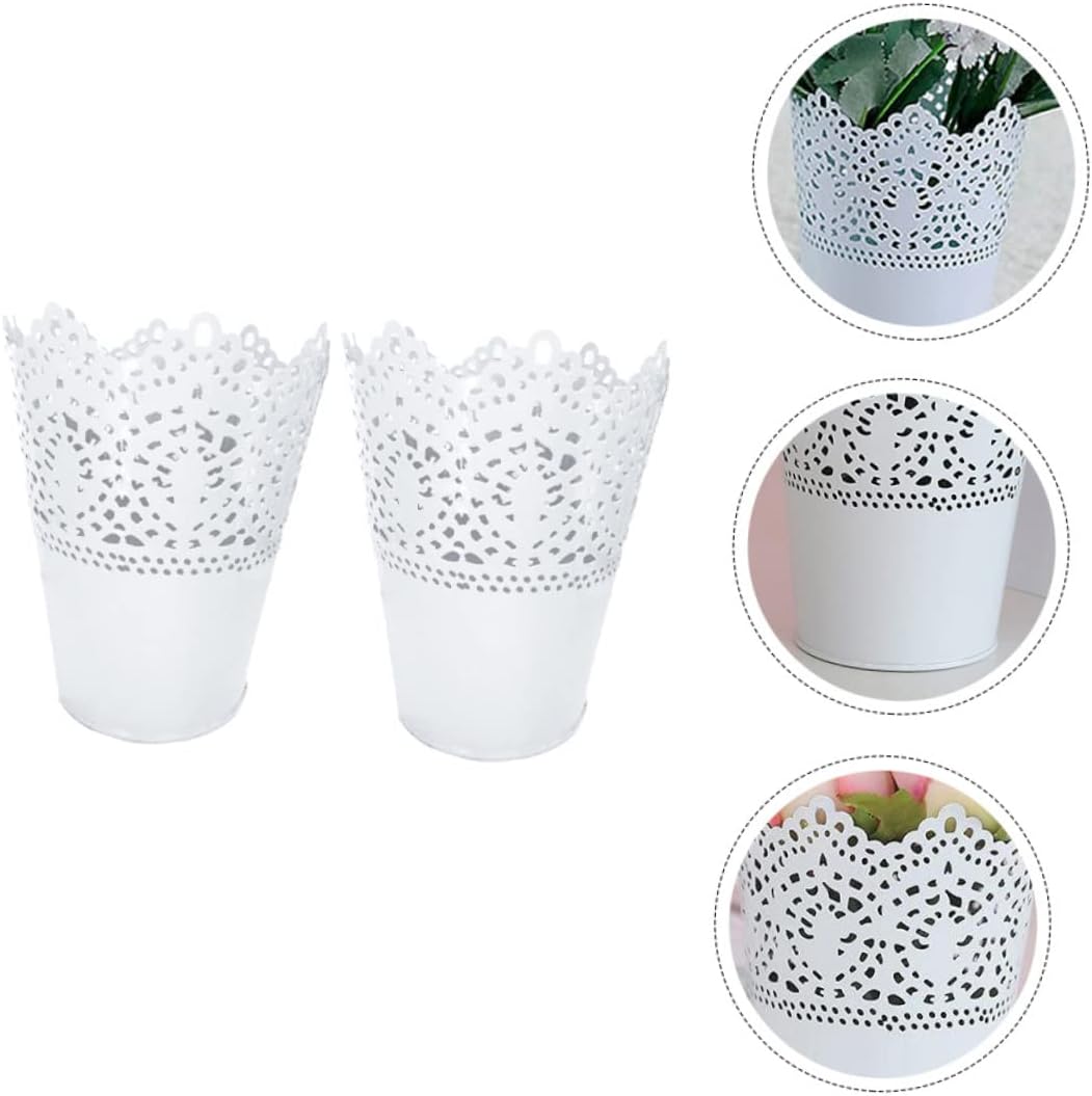 2pcs Elegant Iron Flower Vase for Home Decor and Wedding Centerpieces