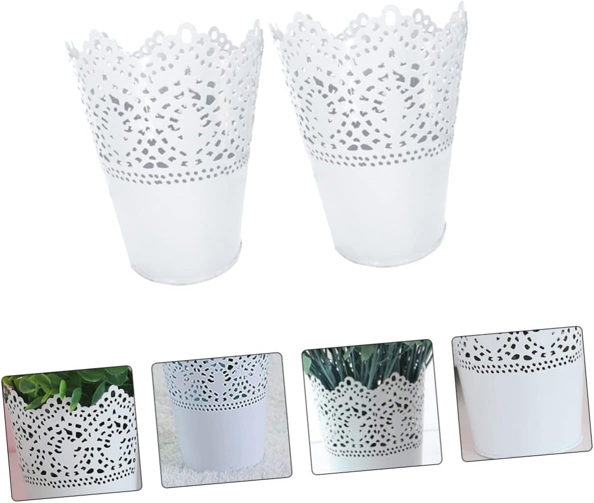 2pcs Elegant Iron Flower Vase for Home Decor and Wedding Centerpieces