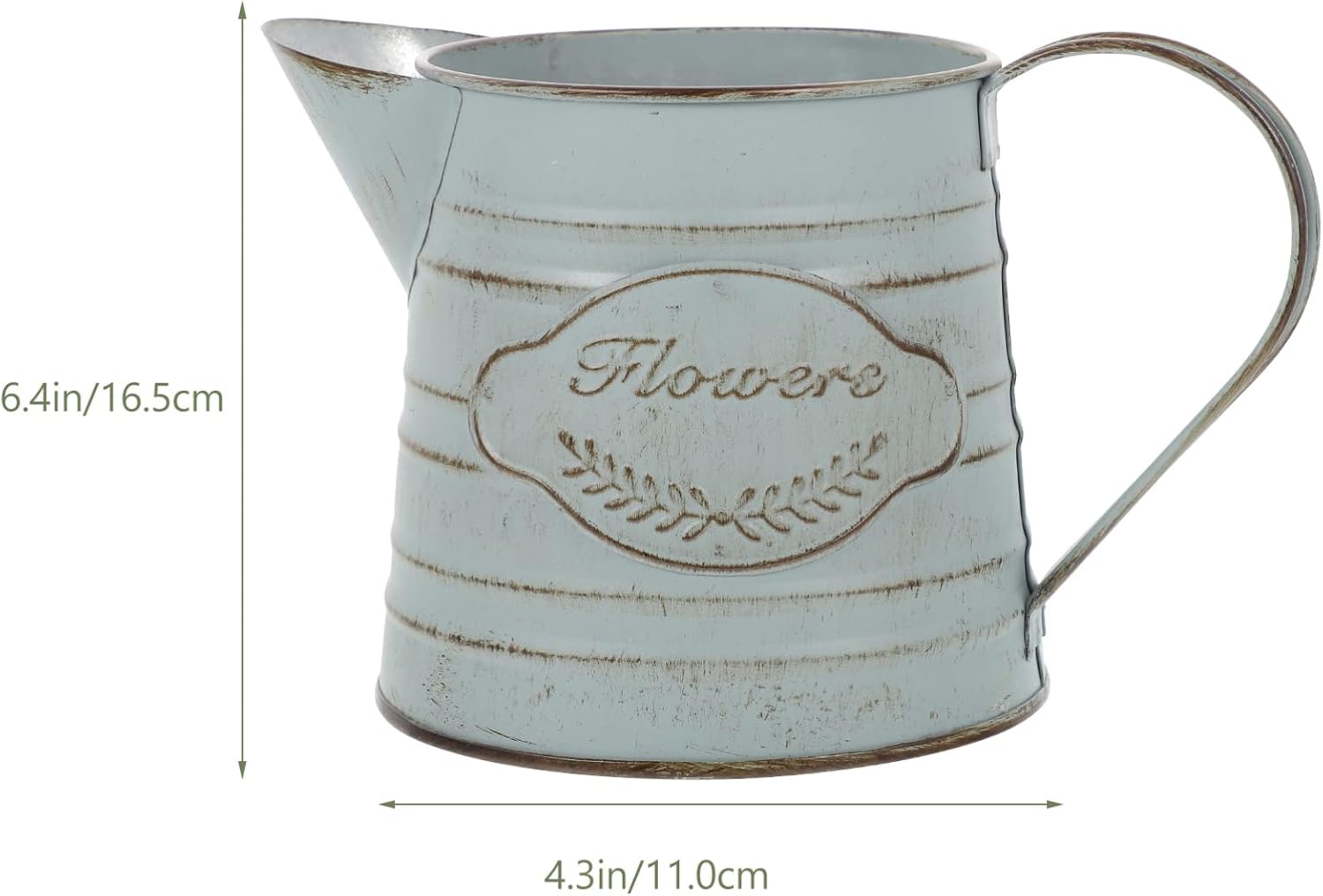 Zerodeko Rustic Galvanized Milk Can Vase with Handle