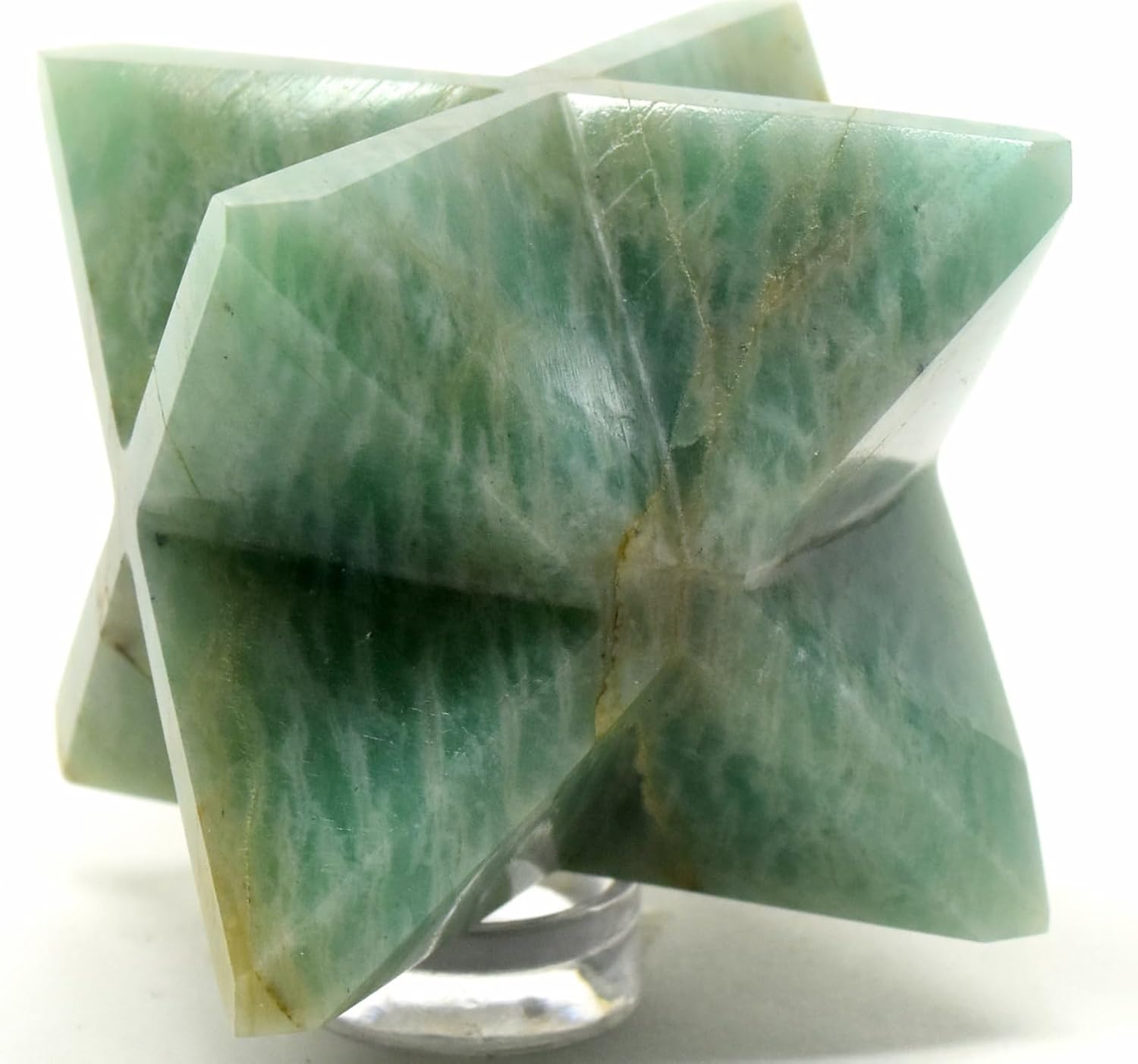 24 Bluish Green Amazonite 8 Point Merkaba Star Natural Feldspar Gemstone Crystal Collectible Specimen - India