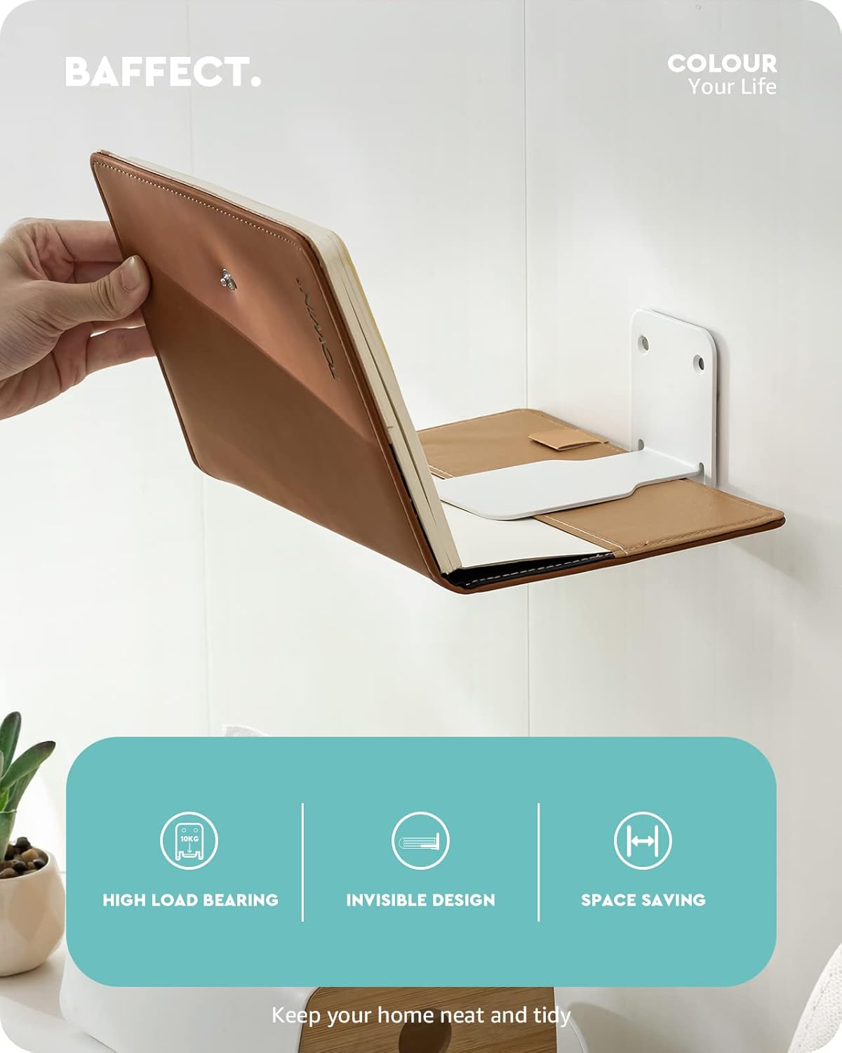 Baffect Invisible Floating Bookshelves Set of 4