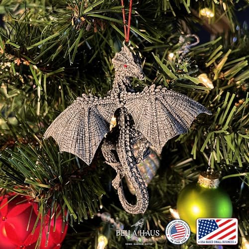 Bella Haus Christmas Tree Dragon Ornament - Gothic Style