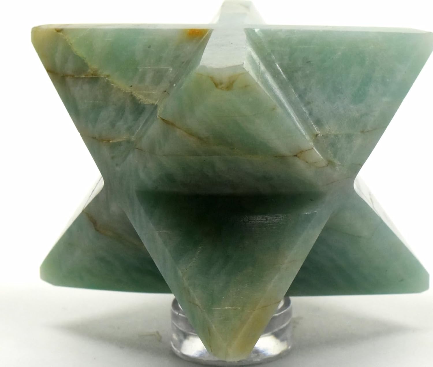 24 Bluish Green Amazonite 8 Point Merkaba Star Natural Feldspar Gemstone Crystal Collectible Specimen - India