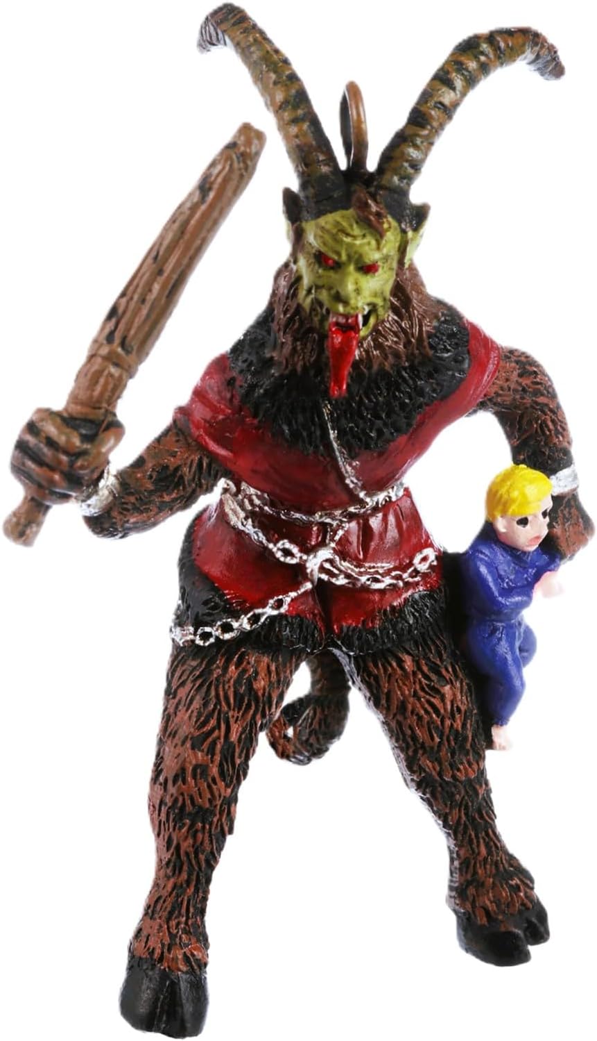 Krampus Christmas Ornament Decorative Figurine with Silver String