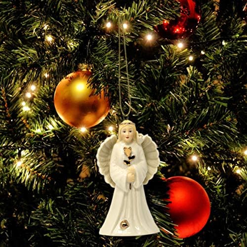 Angel Ornament - Porcelain with Gold Trim - 4 Inch Tall