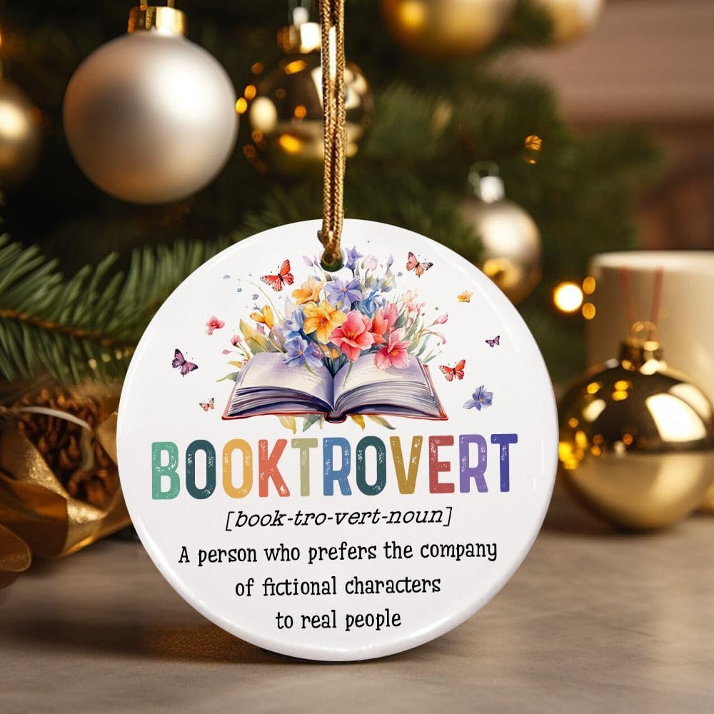 Booktrovert Ornament - Funny Book Lover Gift