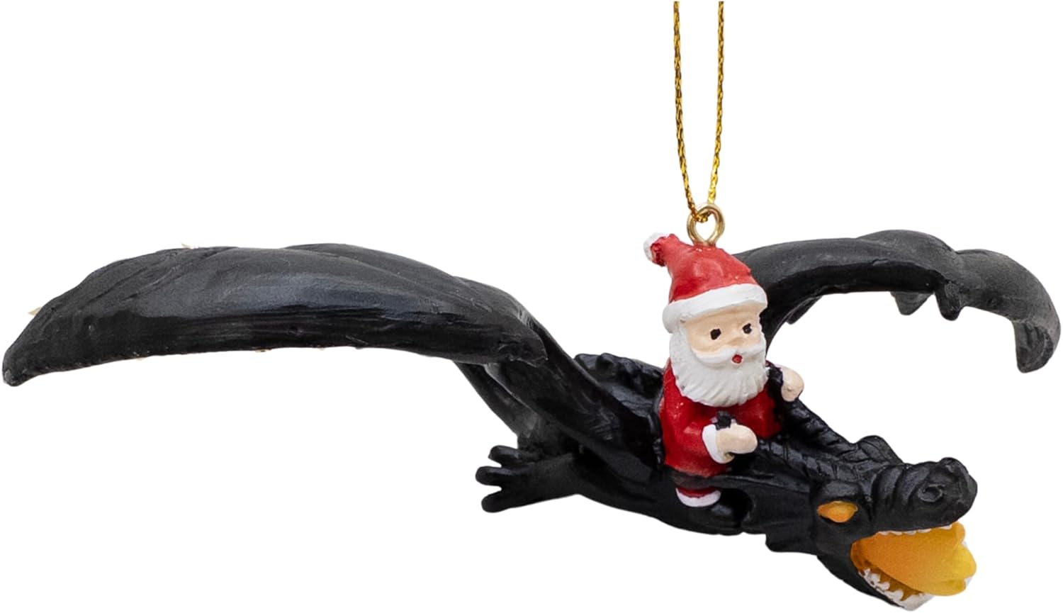 Spooky Thru Noel Santa Claus Flying Dragon Ornament