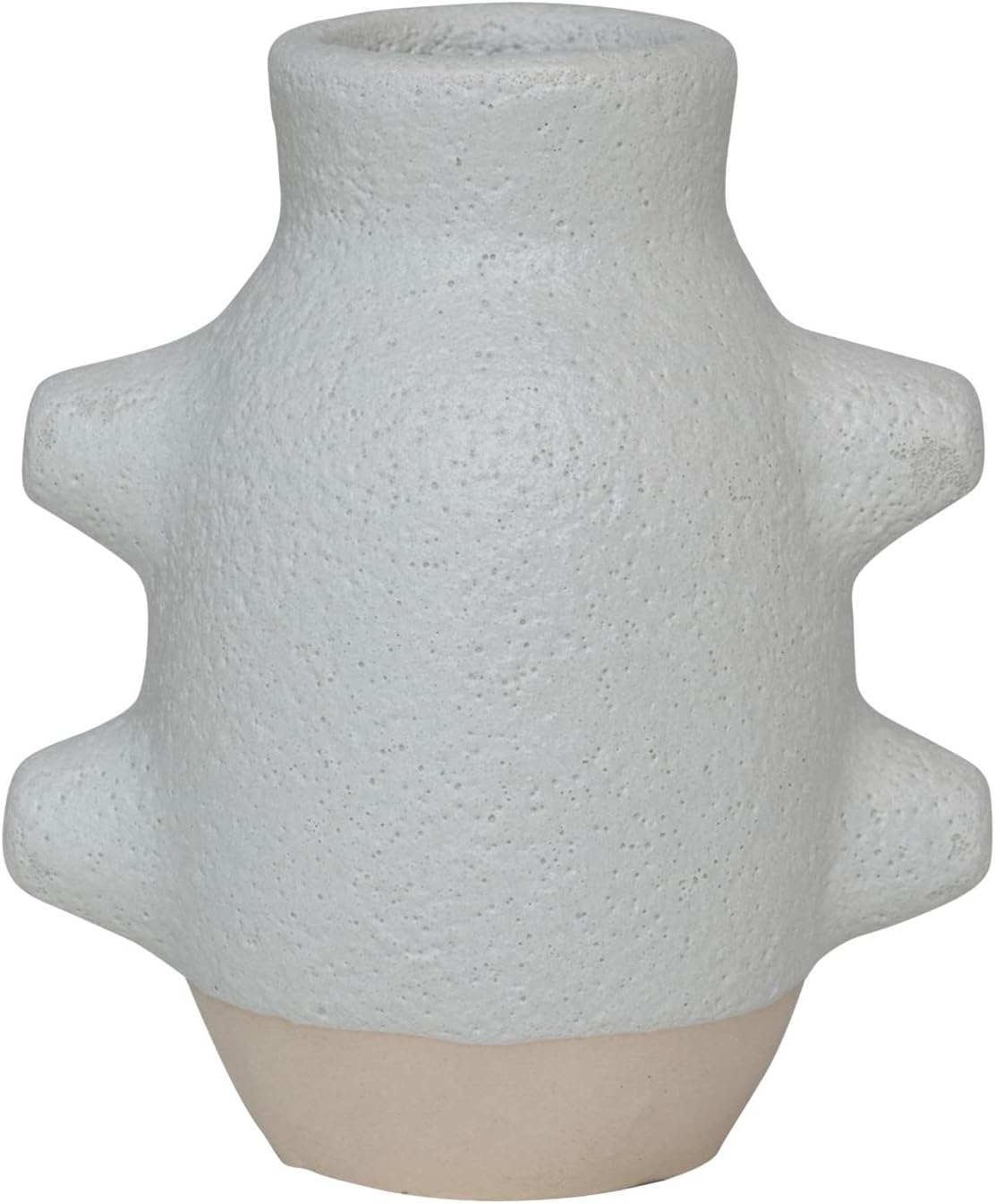 Creative Co-Op Abstract Stoneware Vase White Volcano Finish