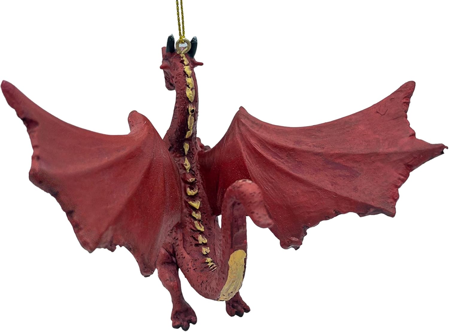 Red Flying Gothic Dragon Christmas Tree Ornament Statue