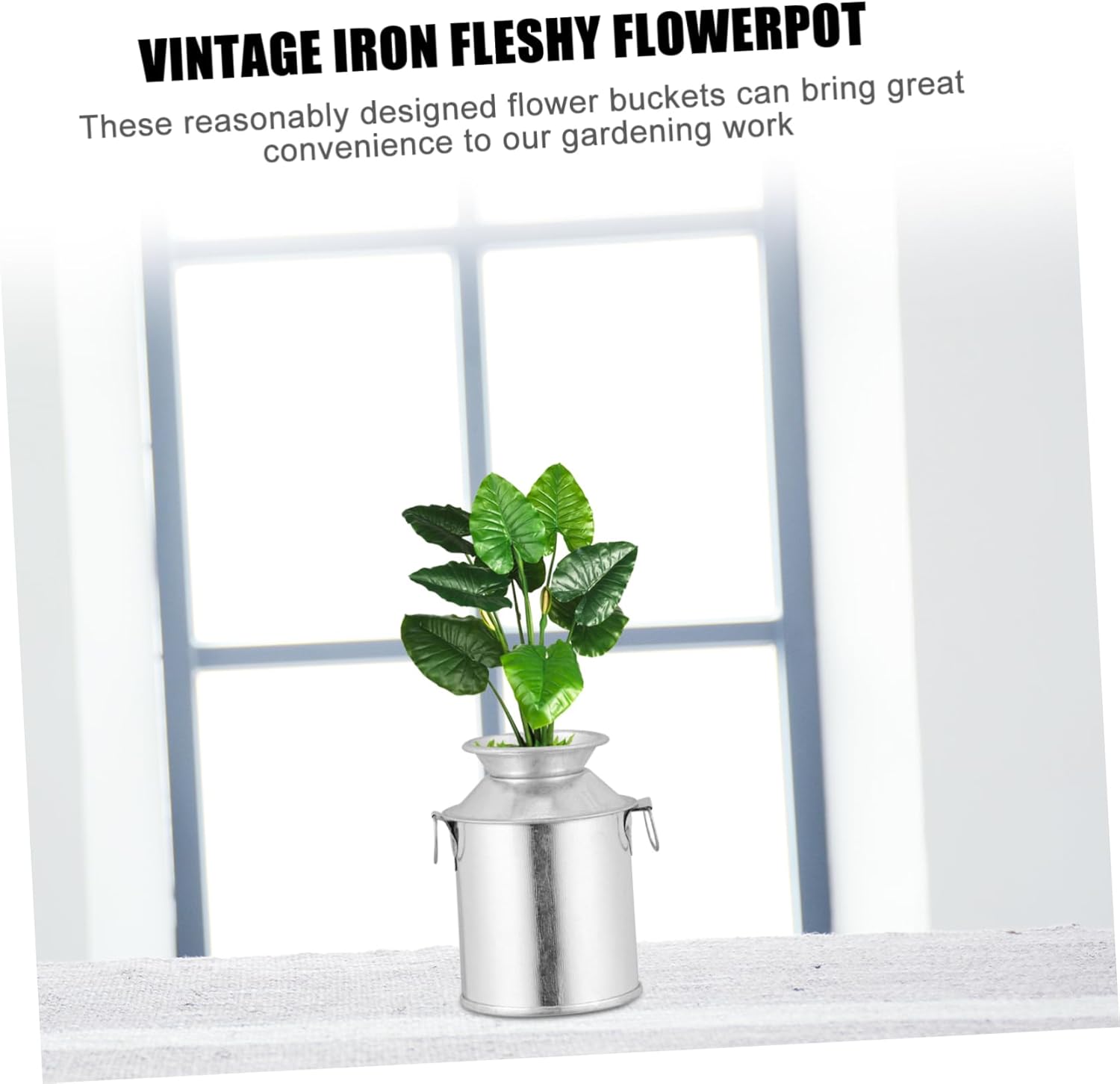 STOBAZA 2 Sets Retro Flower Bucket Iron Art Dried Flower Pot