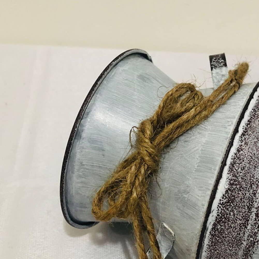 Rustic Metal Jug Vase with Handle Country Decor Shabby Chic Farmhouse