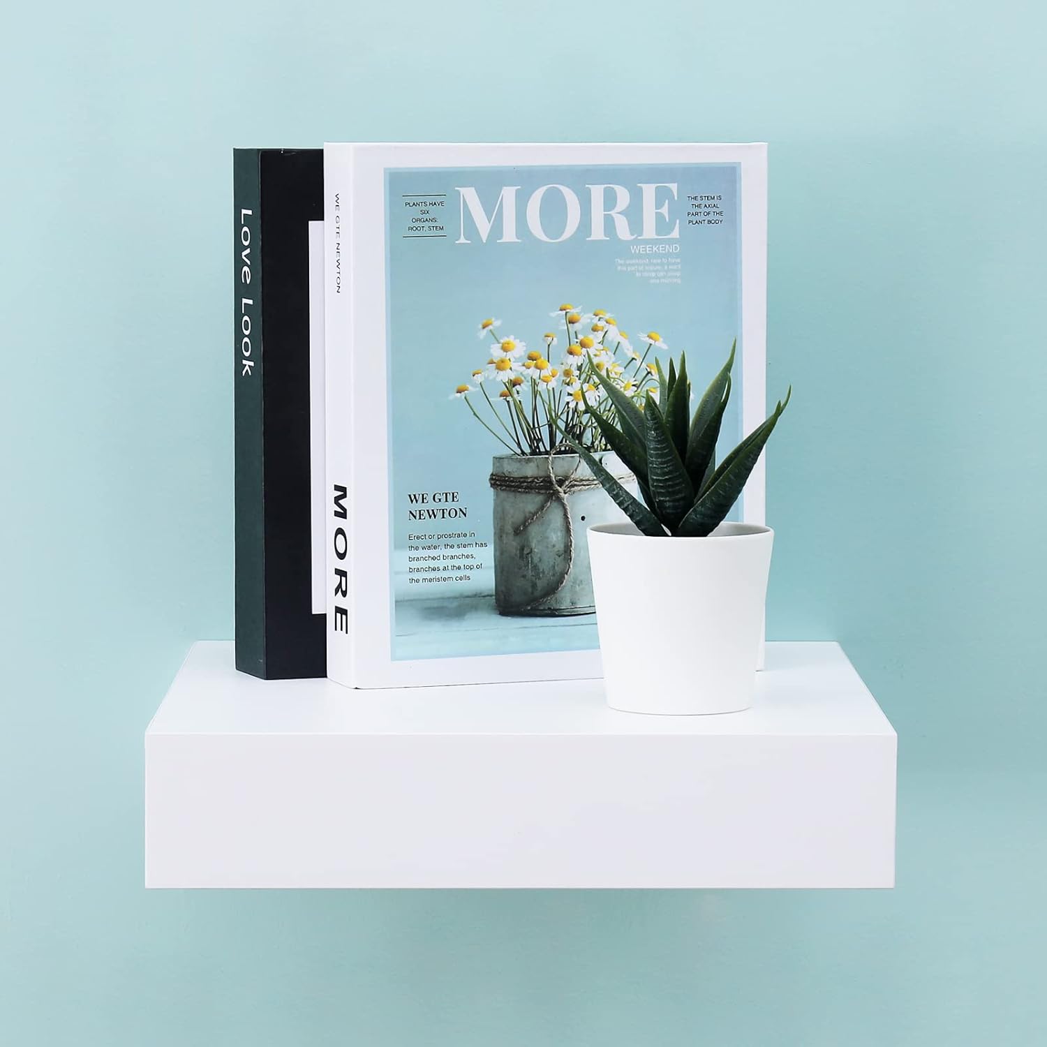 WELLAND 9 14 Inch White Floating Shelves for Wall