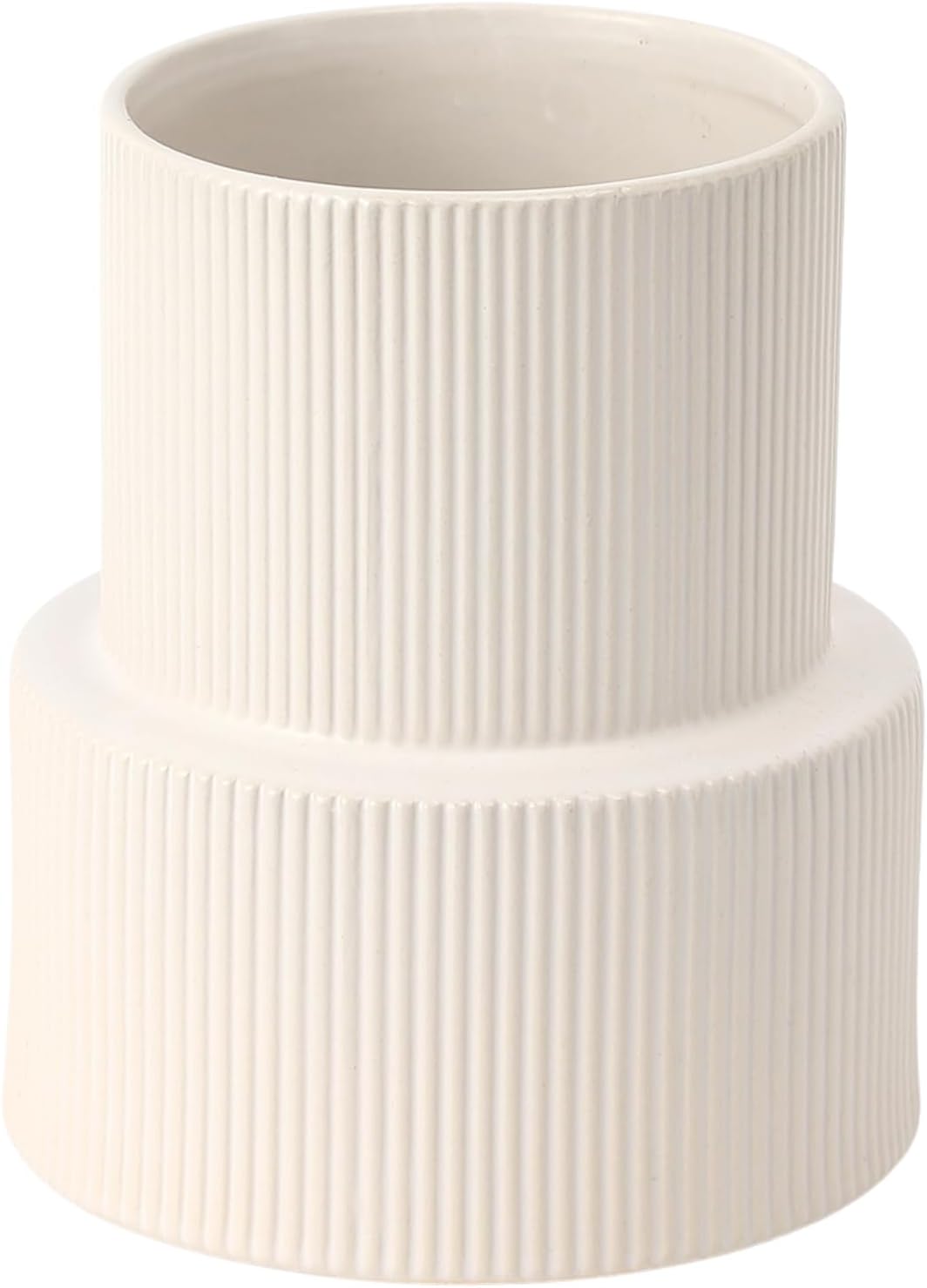 White Ceramic Flower Vase 75 Inches Tall for Home Decor