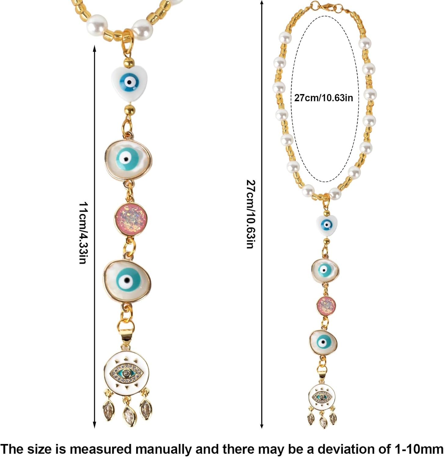 Mikovivi Gold Evil Eye Car Hanging Ornament