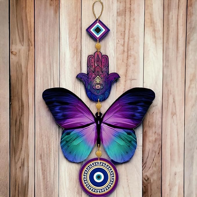 Butterfly Evil Eye Wall Decor for Home Protection