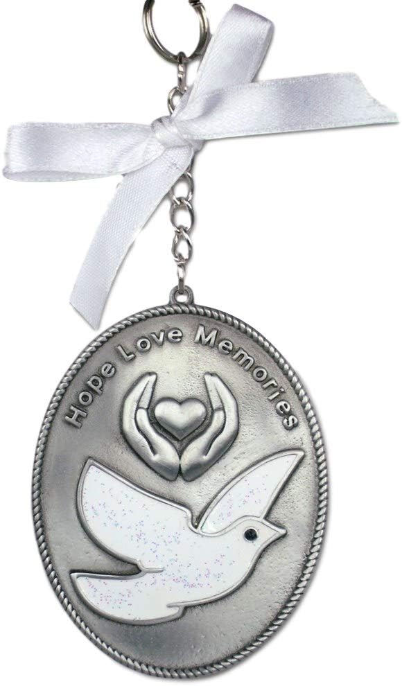 Memorial Ornament with White Dove - Hope Love Memories - Sympathy Gift - 5 x 225