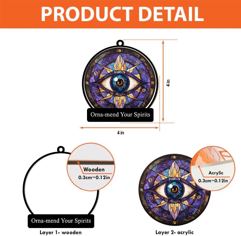 Evil Eye Christmas Ornament for Tree and Window Decor