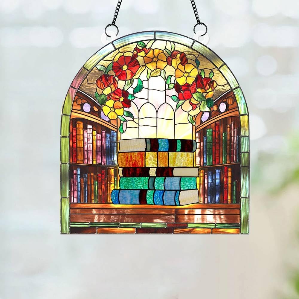 Book Lover Acrylic Window Suncatcher Decor