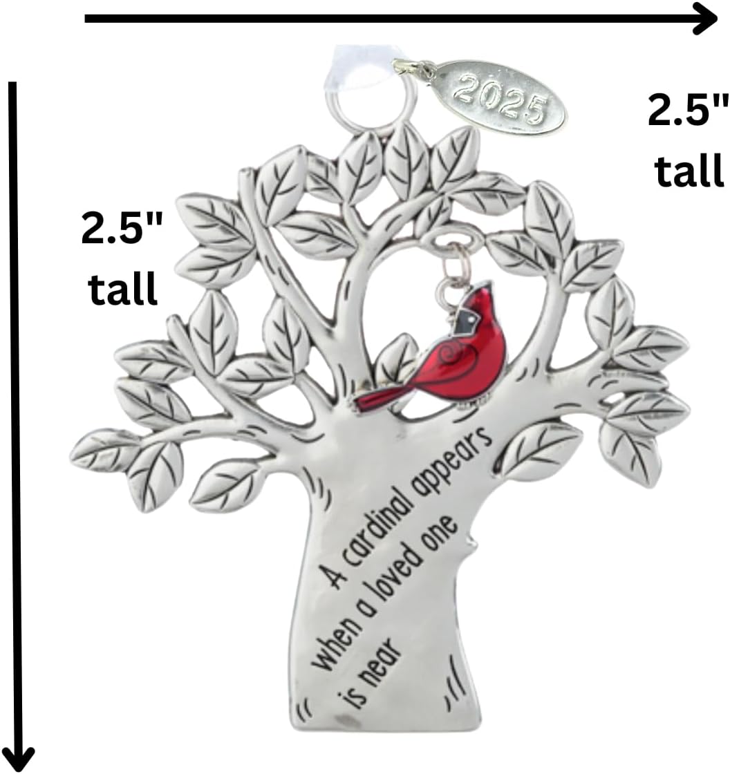 Memorial Ornament with Cardinal Symbol - Sympathy Gift for Men or Women