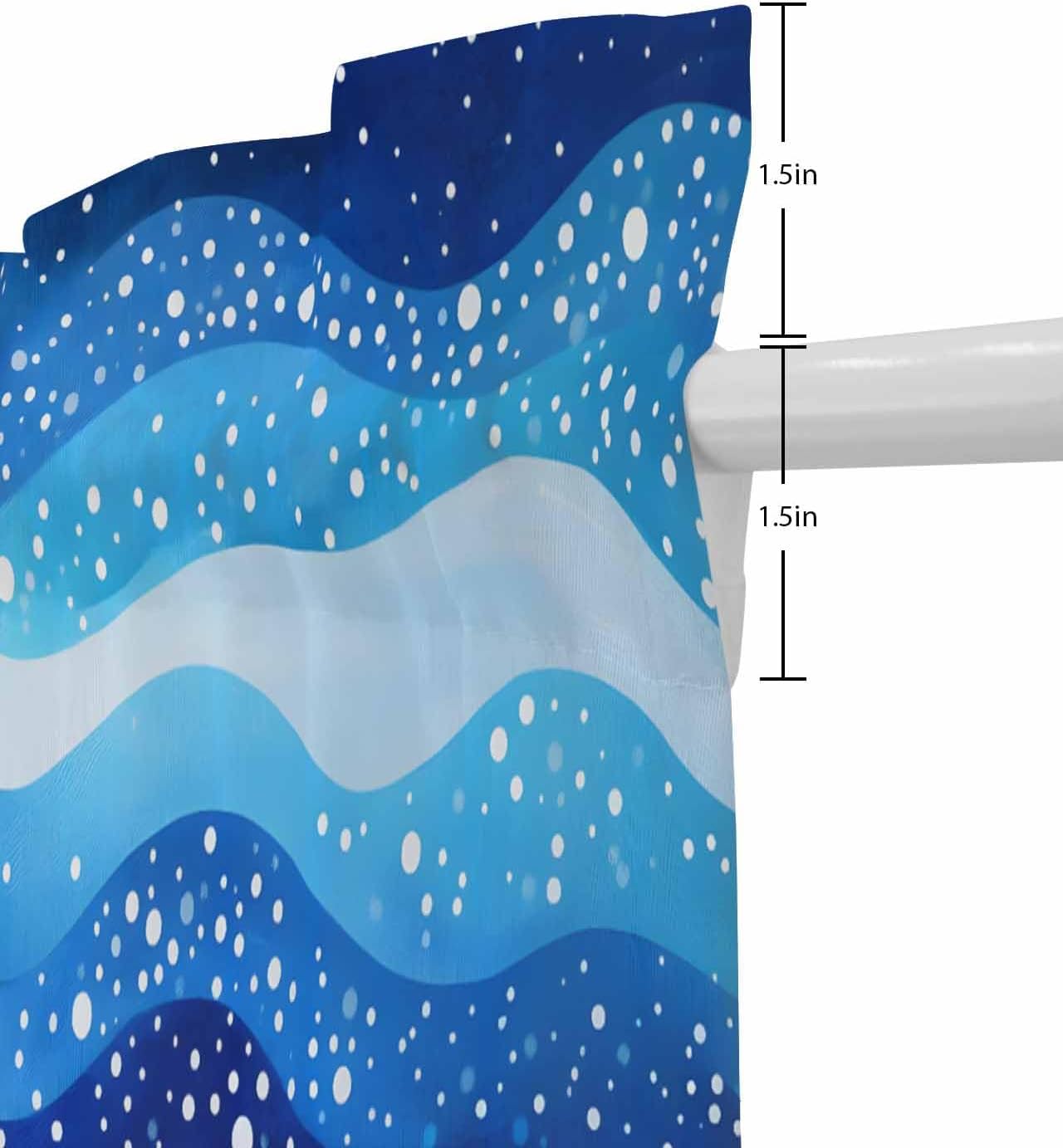 PANJINEXT Door Curtains Abstract Blue Gradient Wave Watercolor