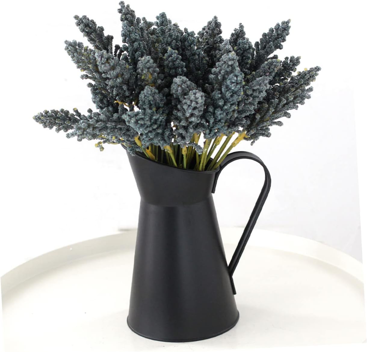 Rustic Iron Flower Bucket with Handle for Home Decor