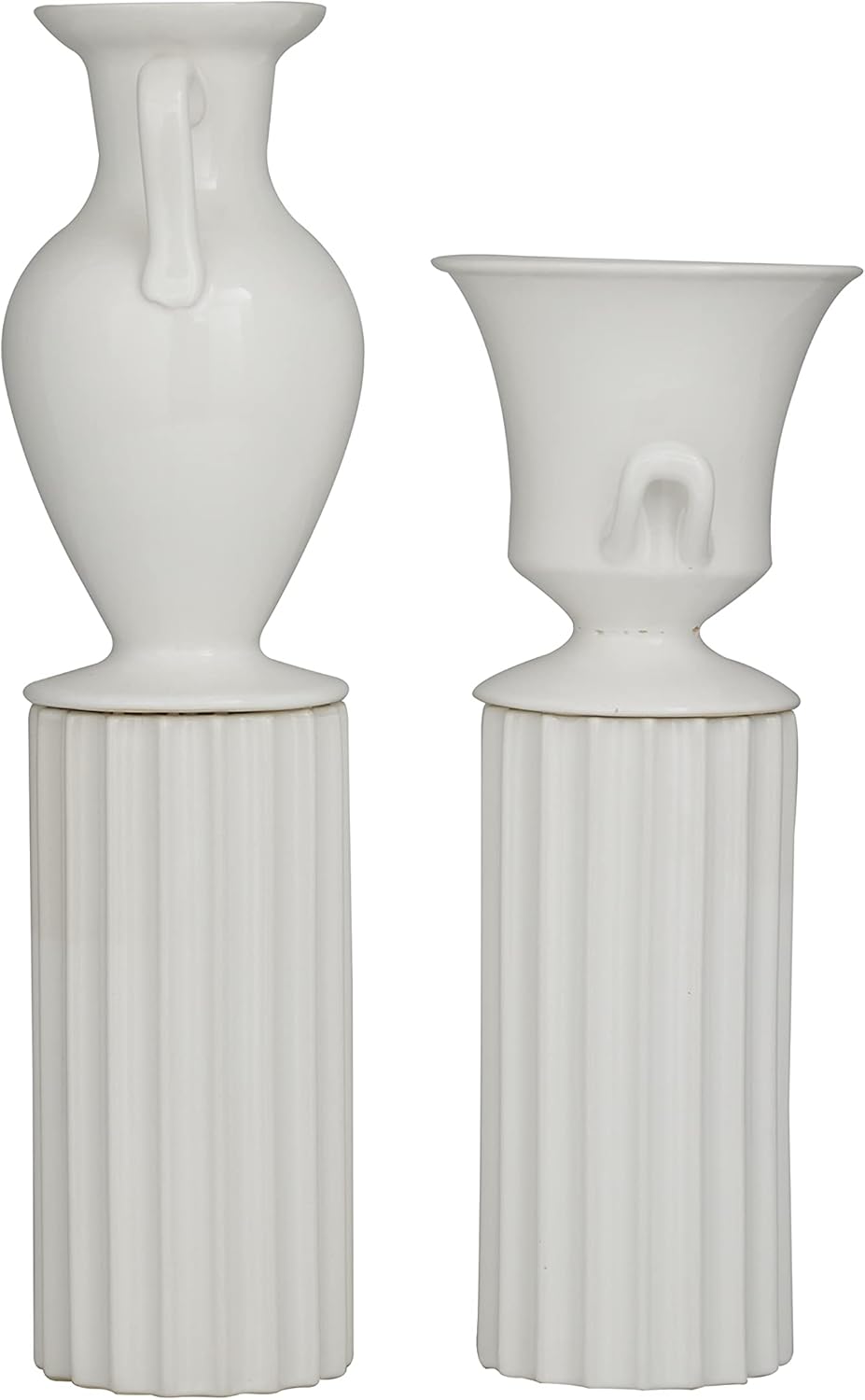 Deco 79 Porcelain Vase Set of 2 Greek Inspired White