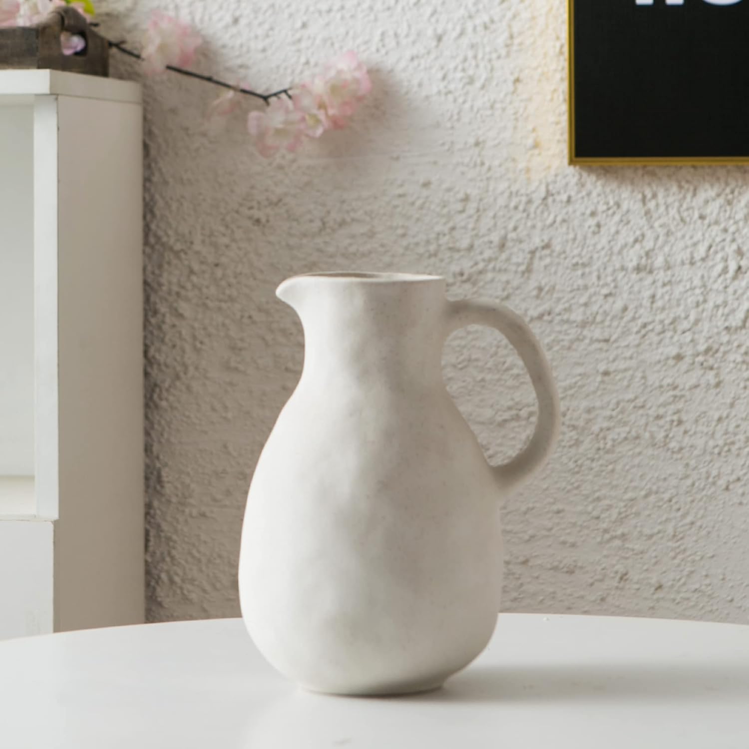 Kimdio Ceramic Vase with Handle Modern Farmhouse Decor